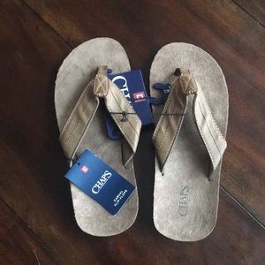 Chaps Brown Flip Flops Size 8-9